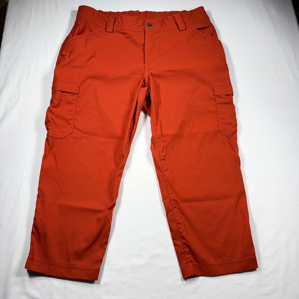 Duluth Dry on the Fly Cargo Pants Womens 14 Orange Hiking Outdoor Performance